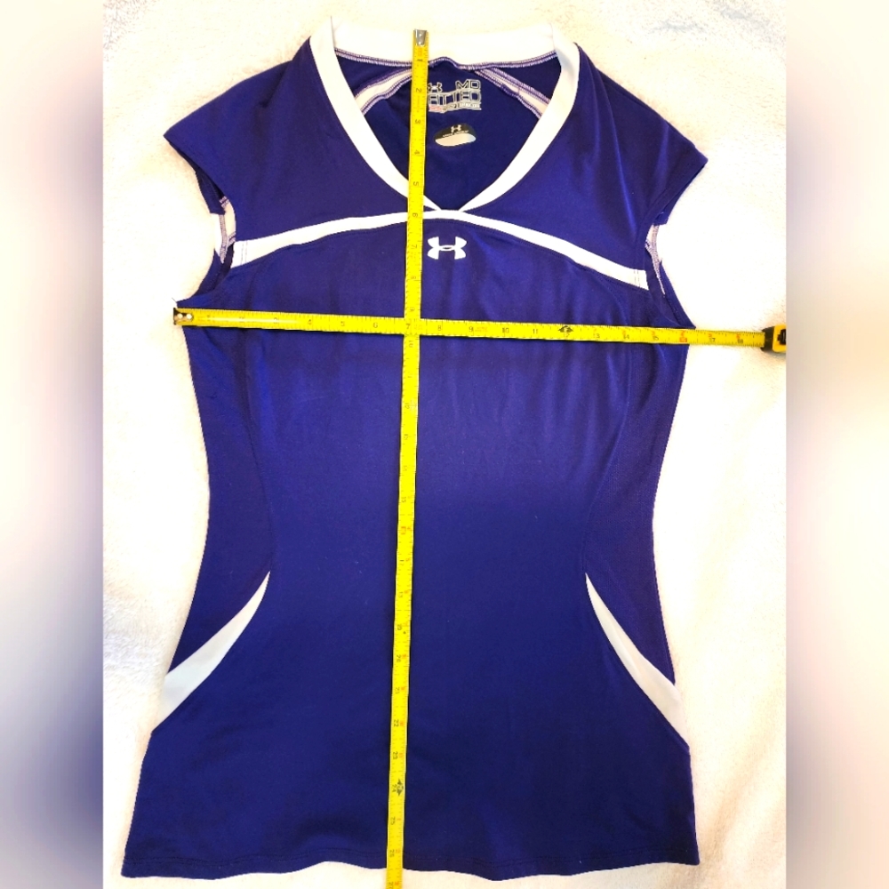 Under Armour Fitted Tank, Size Medium, Purple and White